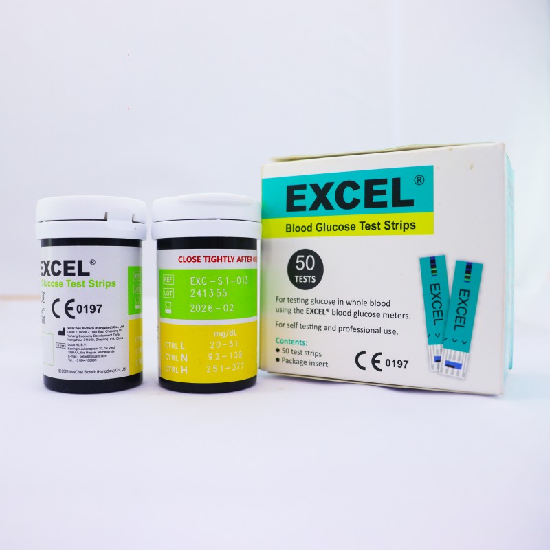 Excel Blood Glucose Test Strips – 50 pcs
