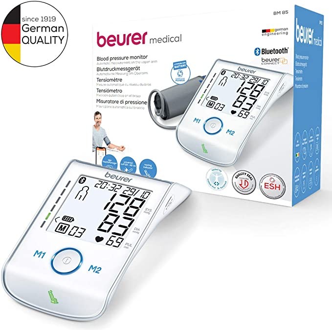 Beurer BM85 Upper Arm Blood Pressure Monitor with Bluetooth Smart and Health Manager