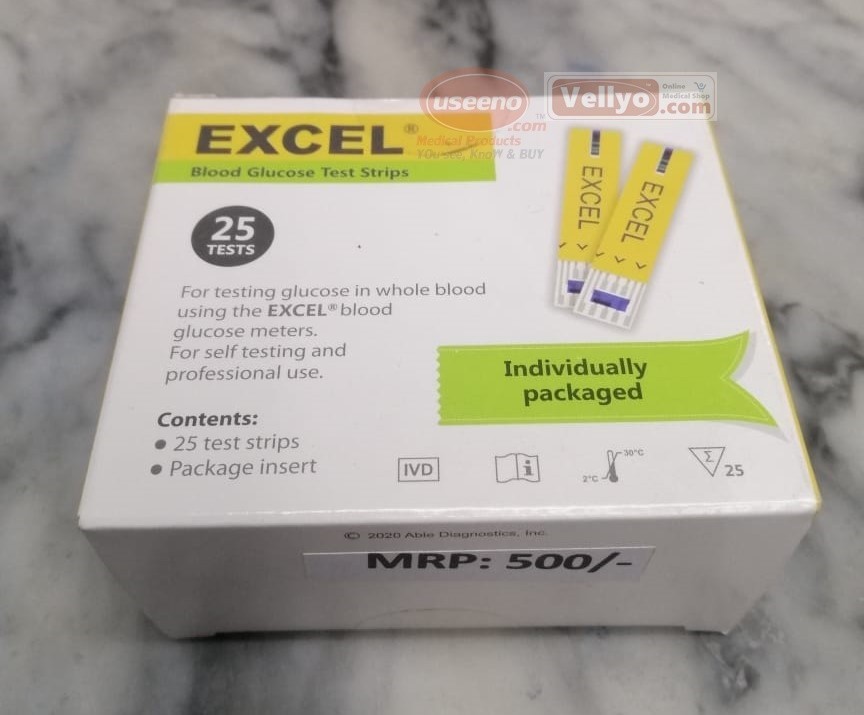 EXCEL Blood Glucose Test Strips 25pcs